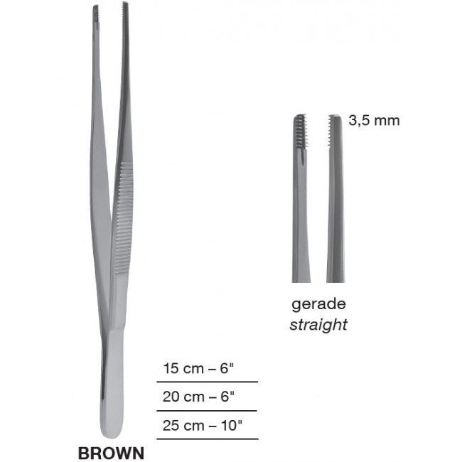 BROWN Tissue Forceps 3.5 mm,