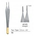 T/C Adson Micro Suture Forceps,Straight,Point 1 mm, 12 cm