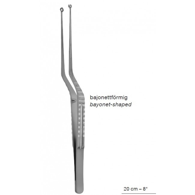 Hunt Ring Tip, Bayonet-Shaped, Micro Tumor Grasping Forceps,20 cm